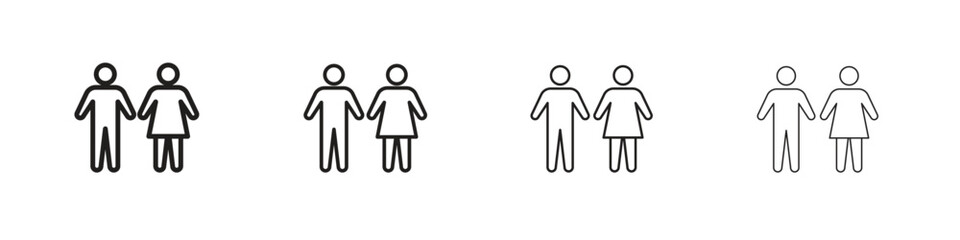 Toilet icon collection. Line vector sign, symbol for web and mobile