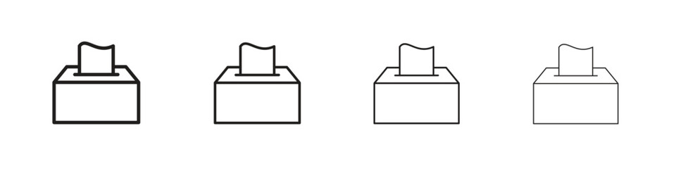 Tissue box icon collection. Line vector sign, symbol for web and mobile