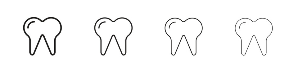 Teeth icon collection. Line vector sign, symbol for web and mobile