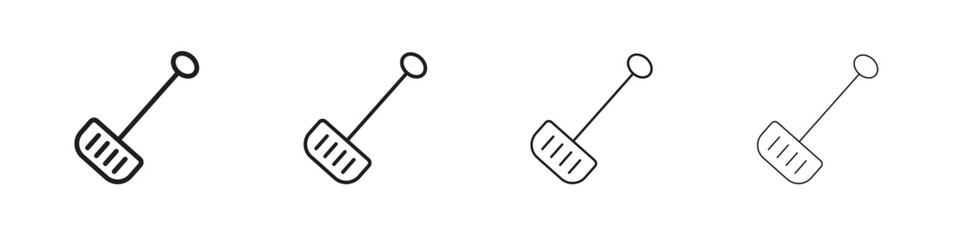 Snow shovel icon collection. Line vector sign, symbol for web and mobile
