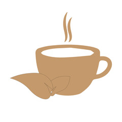 Warm Beverage with Leaves Icon
