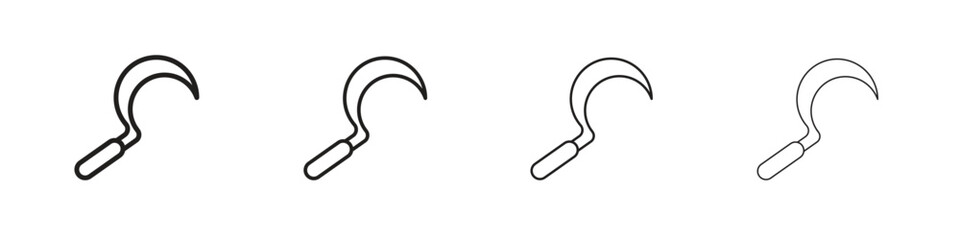 Sickle icon collection. Line vector sign, symbol for web and mobile