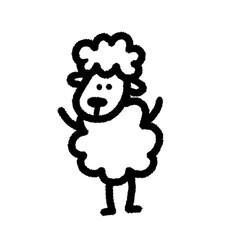 stand sheep png outline, cute cartoon handdraw clipart kids doodle element hand drawn doodle, handwriting clipart, kawaii kids drawing, funny character, childlike sketch, handwritten words,