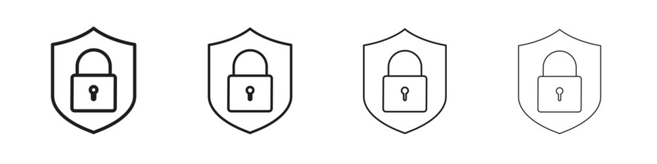 Security icon collection. Line vector sign, symbol for web and mobile