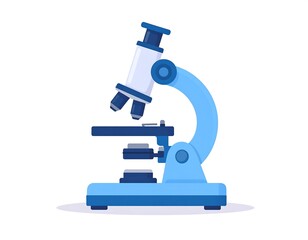 Simple illustration of a light blue microscope