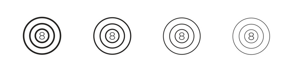 Pool 8 ball icon collection. Line vector sign, symbol for web and mobile