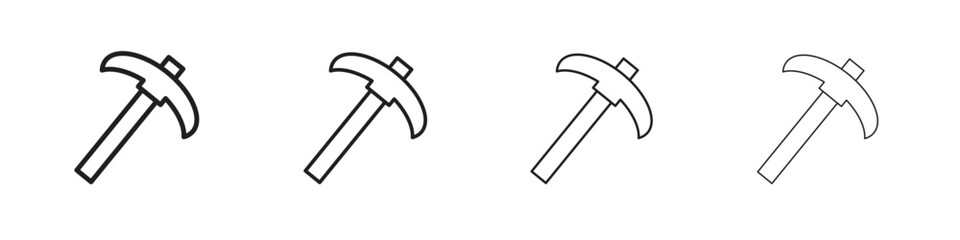 Pickaxe icon collection. Line vector sign, symbol for web and mobile