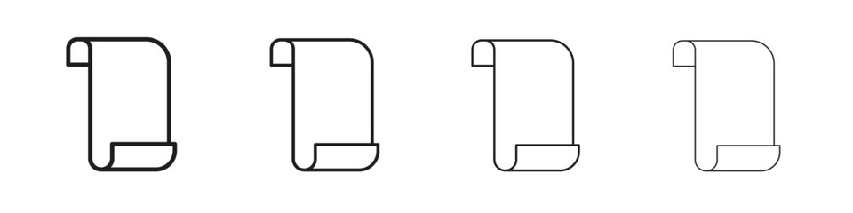 Paper Scroll icon collection. Line vector sign, symbol for web and mobile
