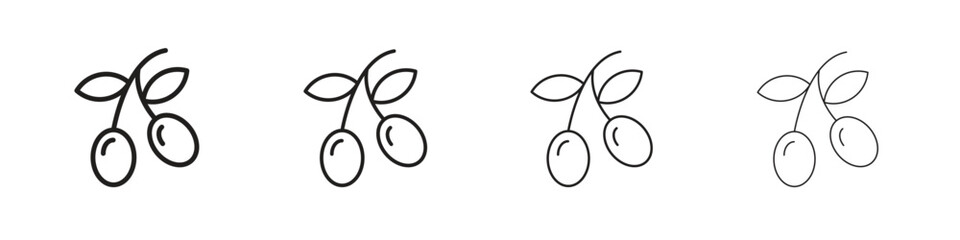 Olives icon collection. Line vector sign, symbol for web and mobile