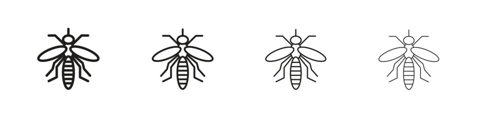 Mosquito icon collection. Line vector sign, symbol for web and mobile