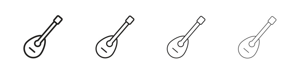 Mandolin icon collection. Line vector sign, symbol for web and mobile