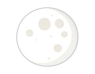 Obraz premium Simple, light gray crescent moon with small, light gray craters