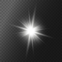 Realistic Sun Light Rays Effect on Transparent Background