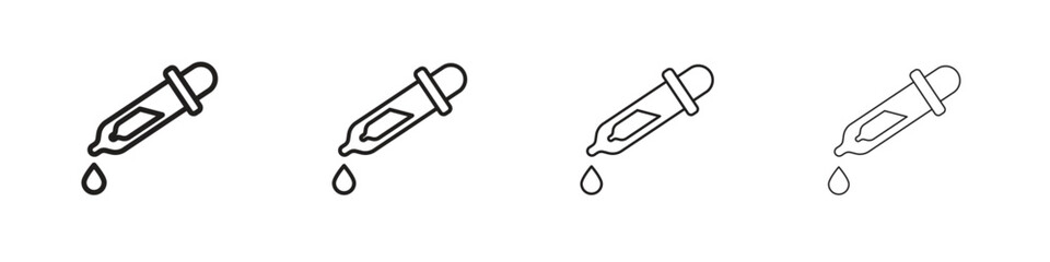 Eye dropper half icon collection. Line vector sign, symbol for web and mobile