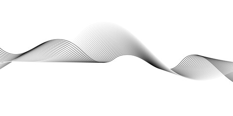 Abstract black wave lines on white background.abstract smoke on black wave line background,Stylized line art background. Vector illustration.abstract wavy lines digital design technology.
