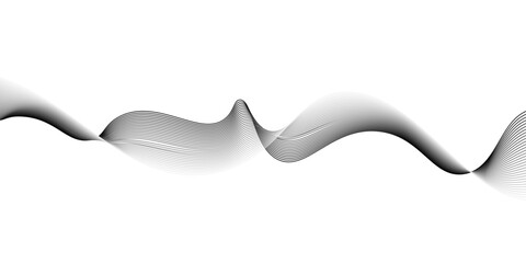 Abstract black wave lines on white background.abstract smoke on black wave line background,Stylized line art background. Vector illustration.abstract wavy lines digital design technology.