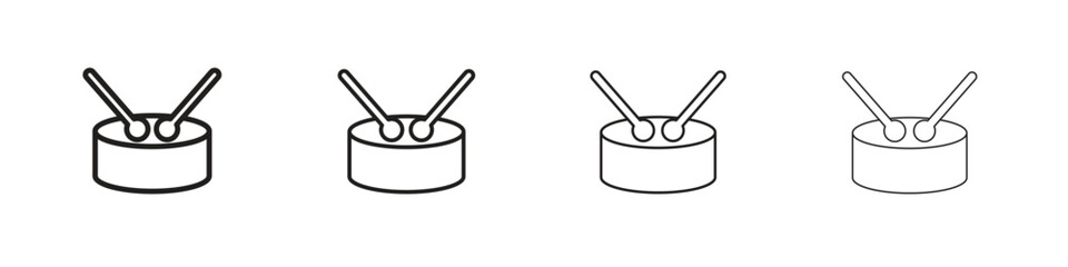 Drum icon collection. Line vector sign, symbol for web and mobile