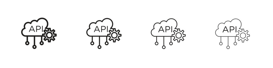 API icon collection. Line vector sign, symbol for web and mobile