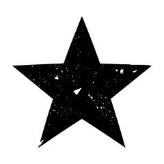 A solid five-pointed star in black with rough, distressed edges, ideal for vintage or urban style layouts