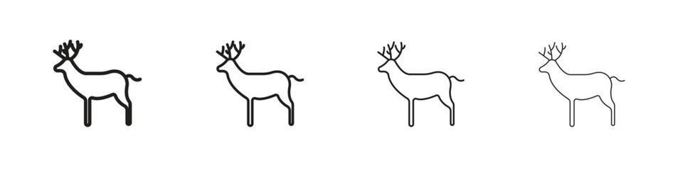 Deer icon collection. Line vector sign, symbol for web and mobile