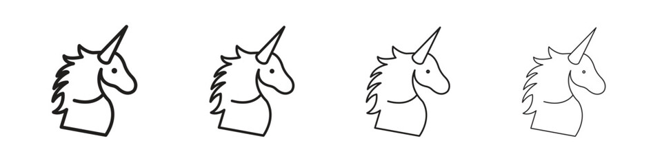Alicorn icon collection. Line vector sign, symbol for web and mobile