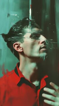 Mysterious Man in Red Shirt and Black Hat