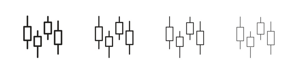 Chart candlestick icon collection. Line vector sign, symbol for web and mobile