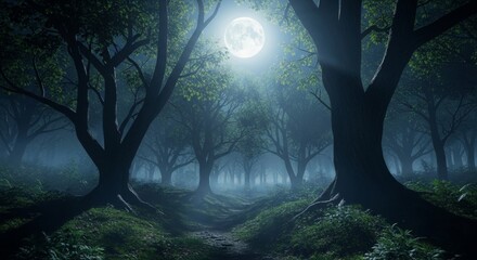 Forest in the moonlight