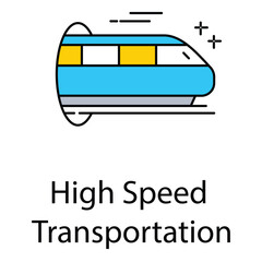 High Speed Transportation Illustration for Futuristic Express Train and Rapid Travel System