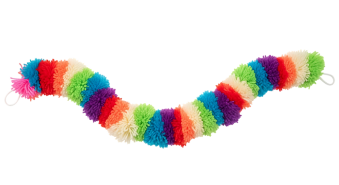 Colorful Pom Garland cutout png isolated on a transparent background 1