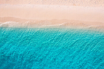 Stunning summer tropical Mediterranean beaches aerial top view gorgeous ocean waves soft sand shore turquoise sea colorful nature drone landscape exotic vacation travel scenic coastline wall art © icemanphotos