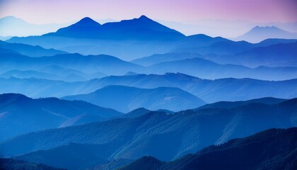 Layered Mountain Range Shades Of Blue And Purple