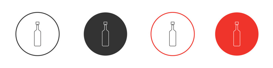 Wine bottle icon solid pictogram. Vector isolated illustration