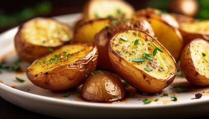 Close Up Of The Roasted Potatos