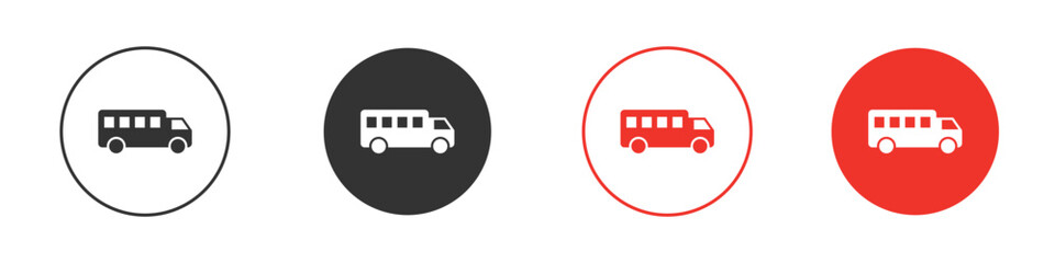 Van icon solid pictogram. Vector isolated illustration