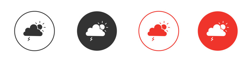 Thunderstorm icon solid pictogram. Vector isolated illustration