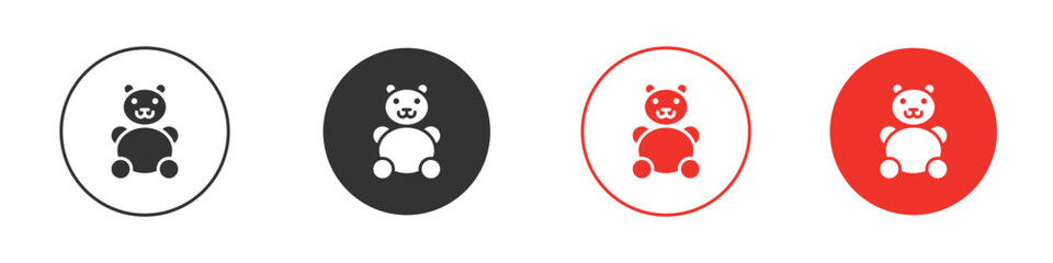 Teddy bear icon solid pictogram. Vector isolated illustration
