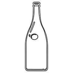 Wine Bottle Outline Illustration