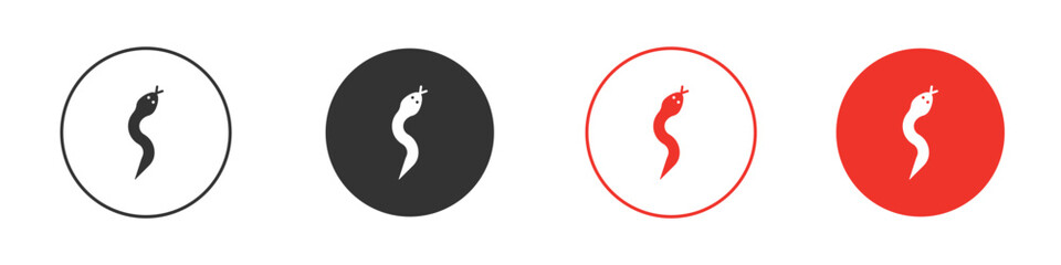 Snake icon solid pictogram. Vector isolated illustration
