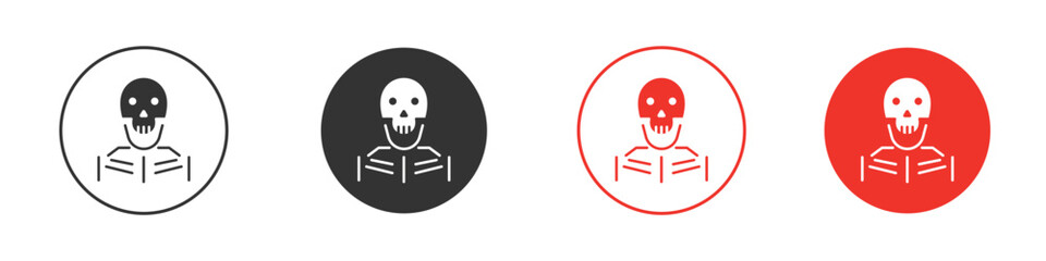 Skeleton icon solid pictogram. Vector isolated illustration