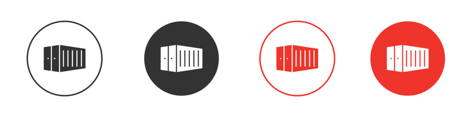 Shipping Container icon solid pictogram. Vector isolated illustration
