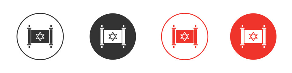 Scroll Torah icon solid pictogram. Vector isolated illustration