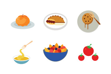 Vibrant assortment of sweets and fruits illustration