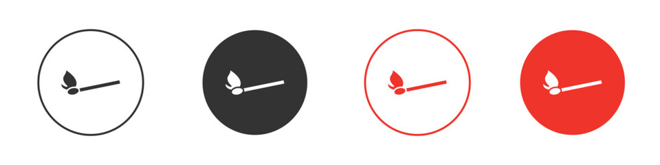 Match fire icon solid pictogram. Vector isolated illustration