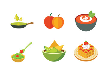 Vibrant collection of delicious food and drink illustrations