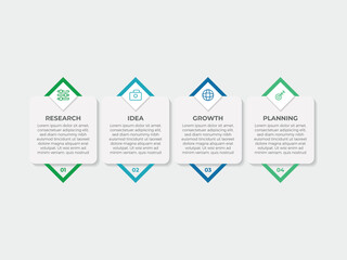 Business Infographic design template Vector with icons and 4 four options or steps. Can be used for process diagram, presentations, workflow layout, banner, flow chart, info graph