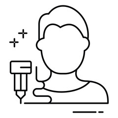 Human Body Printing Icon Showing Advanced Bioprinting Technology for Medical Research Applications