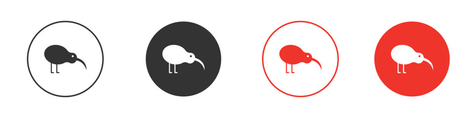 Kiwi bird icon solid pictogram. Vector isolated illustration