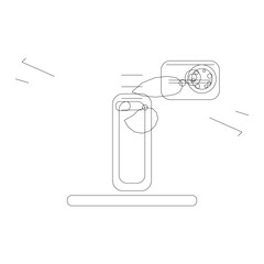 Ophthalmoscope Unique Vector – Eye Examination and Medical Diagnostic Equipment Illustration
