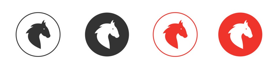 Horse icon solid pictogram. Vector isolated illustration
